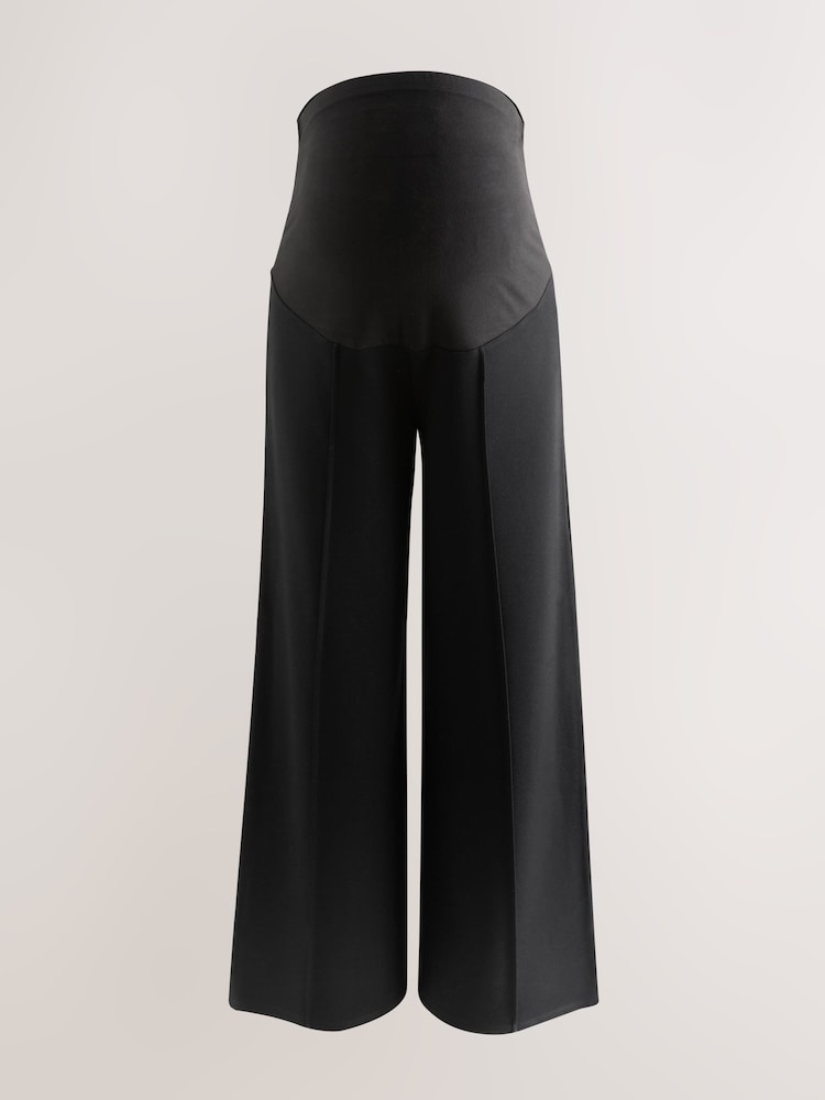 Buy Black Maternity Wide Leg Ponte Leggings from the Next UK - Main Image