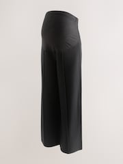 Preto - Leggings Ponte de perna larga para maternidade - Imagem 7 de 9