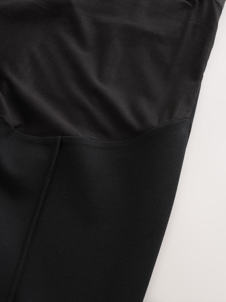 Preto - Leggings Ponte de perna larga para maternidade - Imagem 9 de 9