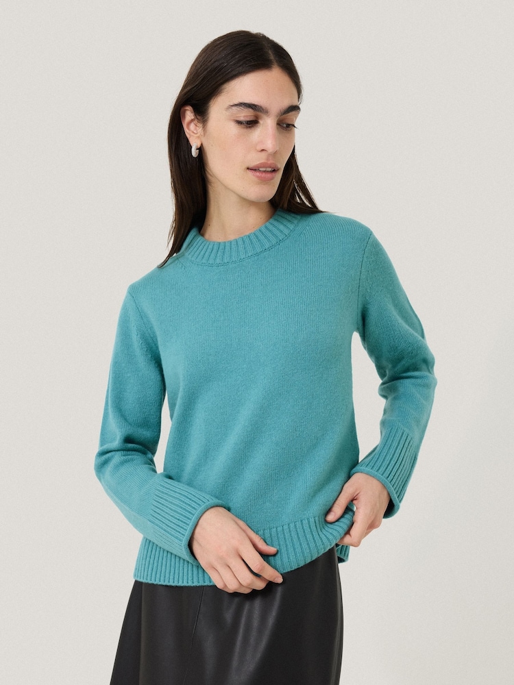 Jigsaw Blue Wool Cashmere Blend Jumper - Image 1 of 7