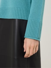 Jigsaw Blue Wool Cashmere Blend Jumper - Image 4 of 7