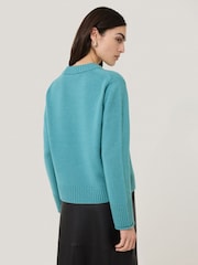Jigsaw Blue Wool Cashmere Blend Jumper - Image 5 of 7