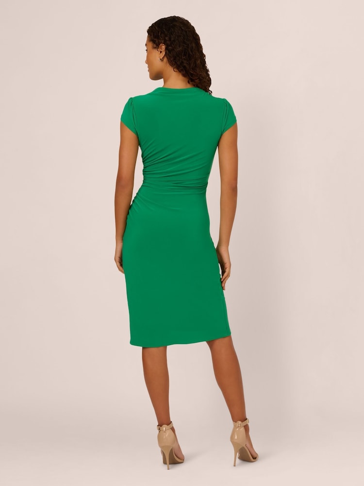 Adrianna Papell Green Tulip Hem Short Dress - Image 2 of 7