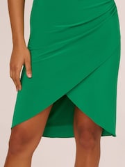 Adrianna Papell Green Tulip Hem Short Dress - Image 5 of 7