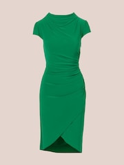 Adrianna Papell Green Tulip Hem Short Dress - Image 6 of 7