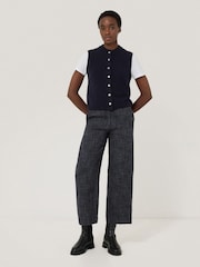 Jigsaw Blue Wool Cashmere Blend Waistcoat - Image 3 of 6