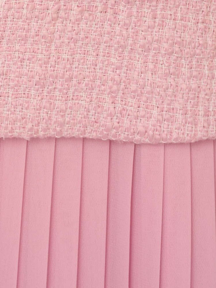 Adrianna Papell Pink Boucle Combo Midi Dress - Image 3 of 7
