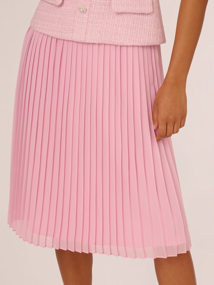 Adrianna Papell Pink Boucle Combo Midi Dress - Image 6 of 7