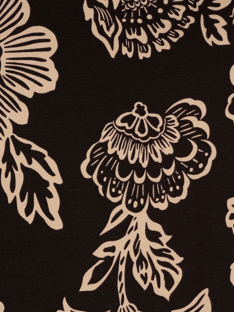 Adrianna by Adrianna Papell Printed Midi Black Dress - Image 7 of 7