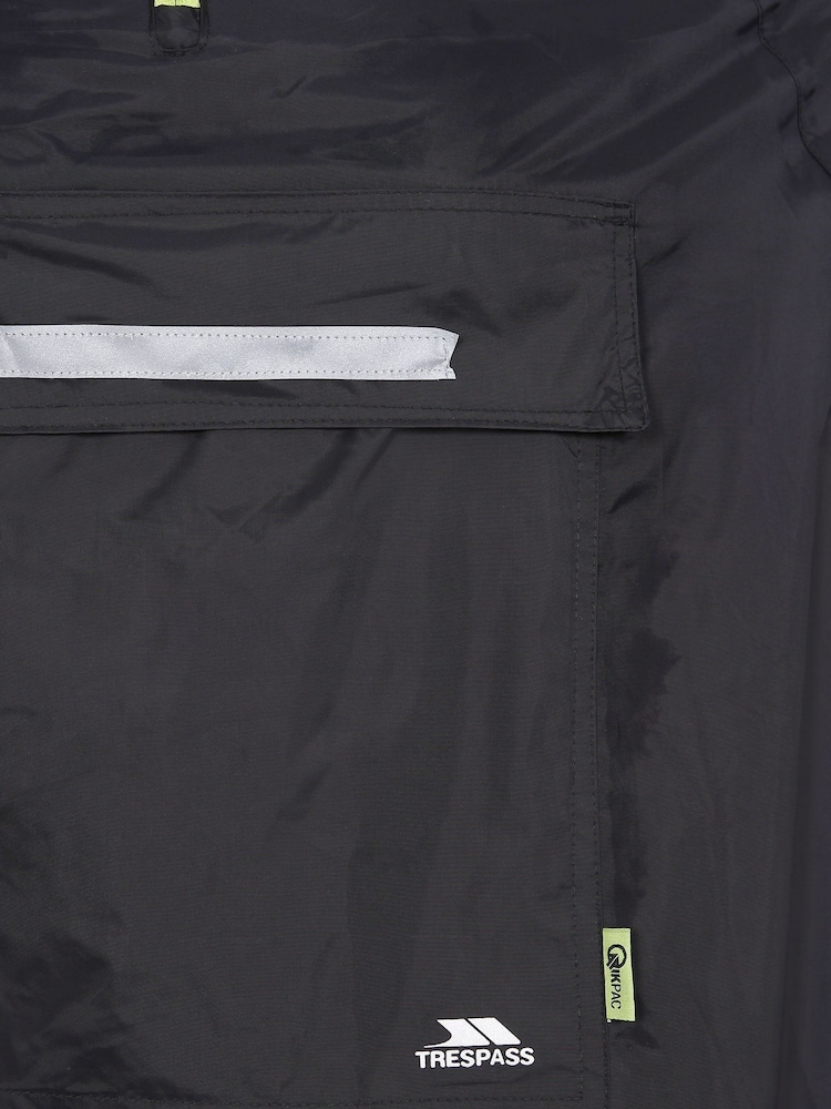 Trespass Unisex Qikpac Packaway Black Poncho - Image 3 of 3