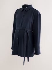 Navy Maternity Belted Shirt - Image 6 of 8