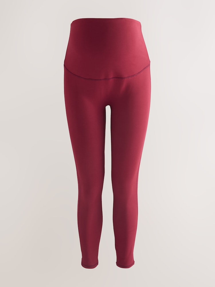 Burgundy Red Maternity Sports Leggings - Image 1 of 7