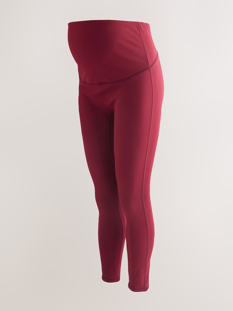Burgundy Red Maternity Sports Leggings - Image 2 of 7