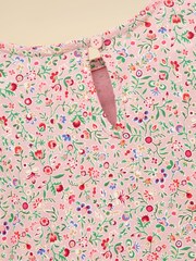 Joules Girls' Evie Pink Long Sleeve Tiered Jersey Dress - Image 5 of 5