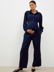 Navy Blue Maternity Trousers - Image 1 of 9