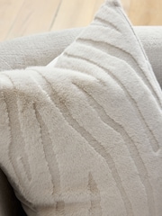 Ivory 50 x 50cm Tiger Cut Faux Fur Cushion - Image 2 of 5