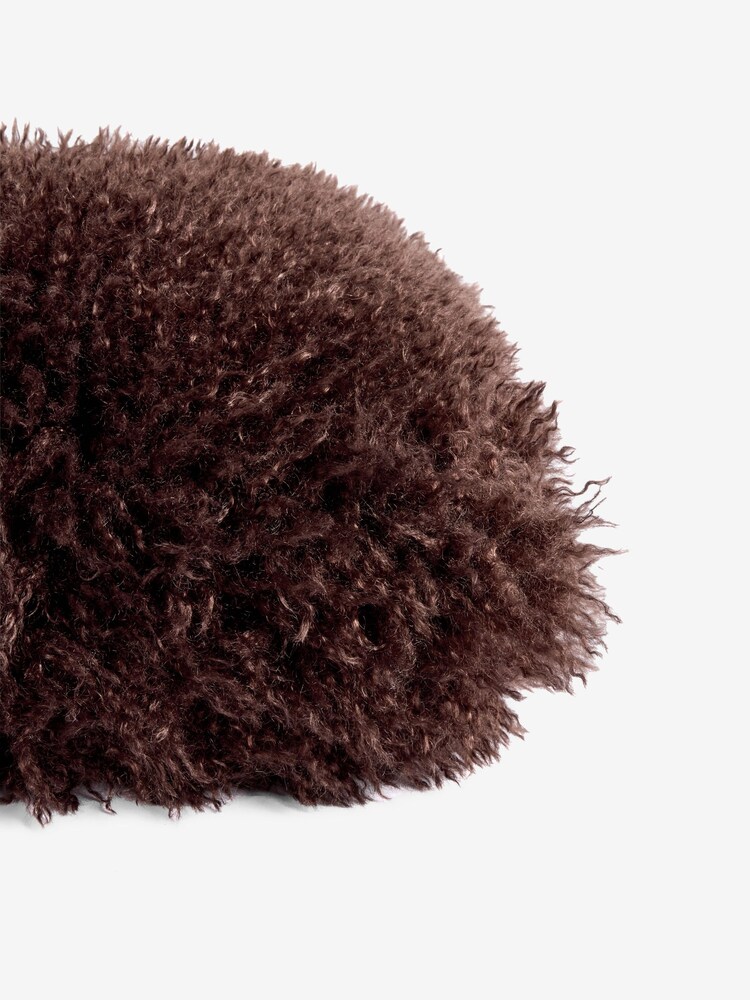 Brown 43 x 43cm Mongolian Faux Fur Cushion - Image 5 of 5