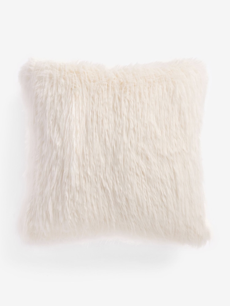 Feather Faux Fur Cushion - صورة 1 من 8