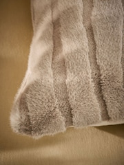 Grey 50 x 50cm Tiger Cut Faux Fur Cushion - Image 2 of 4