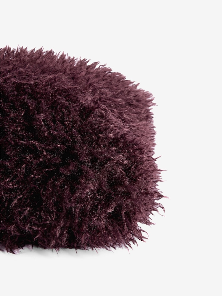 Plum Purple 43 x 43cm Mongolian Faux Fur Cushion - Image 5 of 5 Plum Purple 43 x 43cm Mongolian Faux Fur Cushion - Image 5 of 5