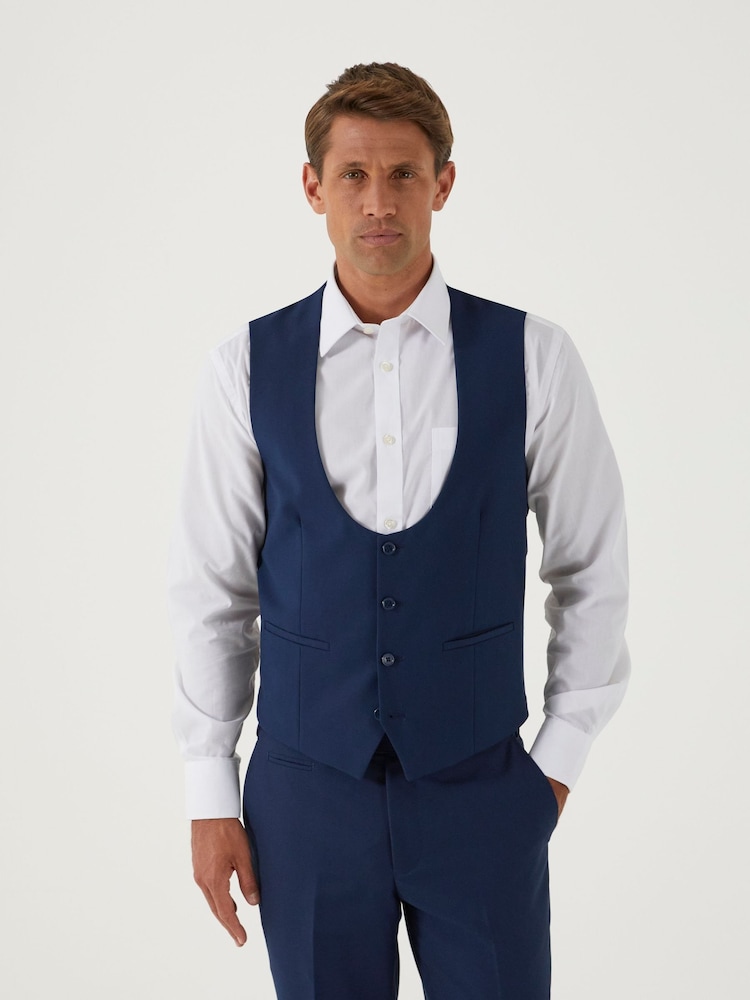 Blauw - Skopes Milan Scoop Slim fit gilet - Image 1 of 4