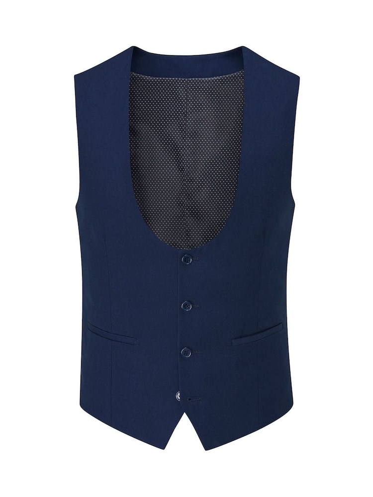 Blauw - Skopes Milan Scoop Slim fit gilet - Image 3 of 4