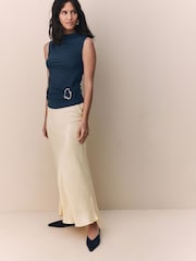 Navy Soft Touch Waist Hard Wear Detailed Sleeveless Top - Image 3 of 8