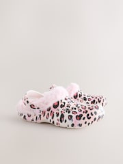 Verde caqui - Pantuflas tipo zuecos con forro de piel sintética para mujer - Imagen 5 de 8