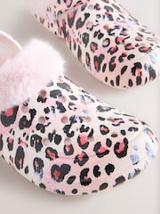Verde caqui - Pantuflas tipo zuecos con forro de piel sintética para mujer - Imagen 7 de 8