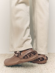 Camel Womens Faux Fur Lined Clogs Slippers - Image 4 of 9