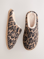 Animal Print Quilted Brushed Mules - Image 4 of 8