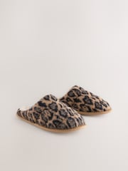 Animal Print Quilted Brushed Mules - Image 5 of 8