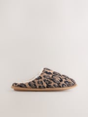 Animal Print Quilted Brushed Mules - Image 6 of 8