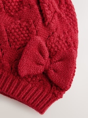 Red Baby Bow Crochet Knitted Hat (0mths-2yrs) - Image 2 of 3