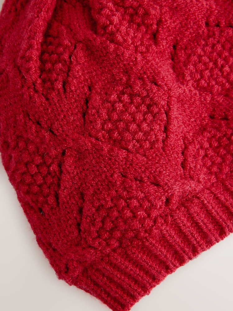 Red Baby Bow Crochet Knitted Hat (0mths-2yrs) - Image 3 of 3