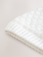 White Baby Double Pom Knitted Hat (0mths-2yrs) - Image 3 of 3