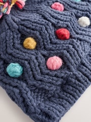 Navy Baby Bright Pom Knitted Hat (0mths-2yrs) - Image 2 of 3