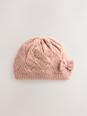 Pink Baby Bow Crochet Knitted Hat (0mths-2yrs) - Image 3 of 5
