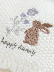Cream Baby Embroidered Bunny Character Hat (0mths-2yrs) - Image 5 of 5