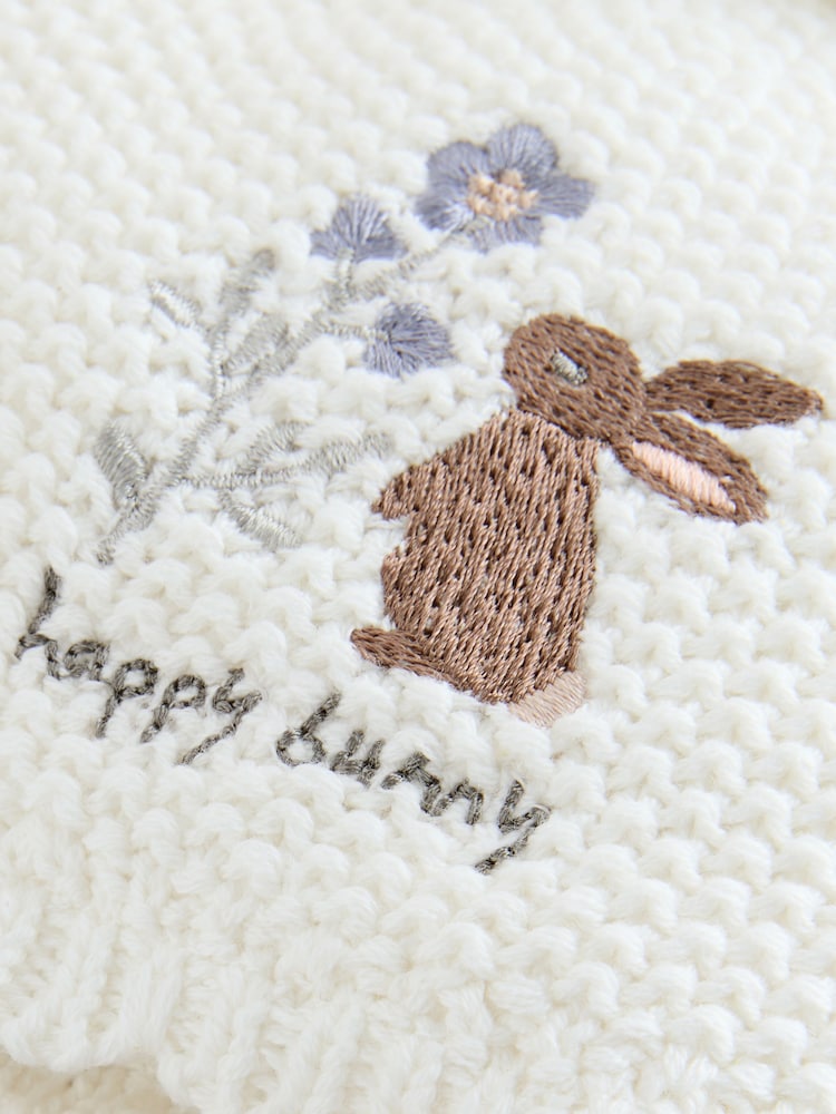 Cream Baby Embroidered Bunny Character Hat (0mths-2yrs) - Image 5 of 5 Cream Baby Embroidered Bunny Character Hat (0mths-2yrs) - Image 5 of 5