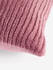 Rose Pink 50 x 50cm Stripe Texture Fleece Cushion - Image 3 of 3