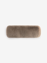 Mink Brown Cosy Plush Faux Fur Cushion - Image 3 of 4