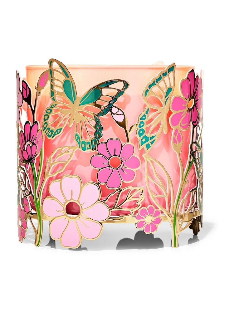 Bath & Body Works Multi Butterflies In The Garden 3 Wick Candle Holder - Image 1 of 1 Bath & Body Works Multi Butterflies In The Garden 3 Wick Candle Holder - Image 1 of 1