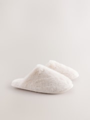 Crudo - Pantuflas tipo chinelas con borde de pelo sintético - Imagen 4 de 8