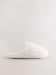 Crudo - Pantuflas tipo chinelas con borde de pelo sintético - Imagen 5 de 8