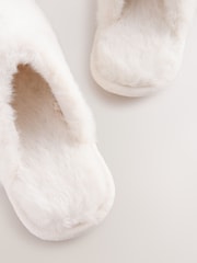 Crudo - Pantuflas tipo chinelas con borde de pelo sintético - Imagen 6 de 8