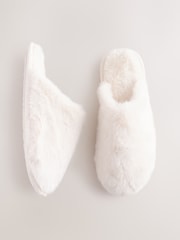 Crudo - Pantuflas tipo chinelas con borde de pelo sintético - Imagen 8 de 8