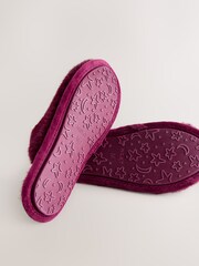 Burgundy Red Faux Fur Mule Slippers - Image 8 of 8