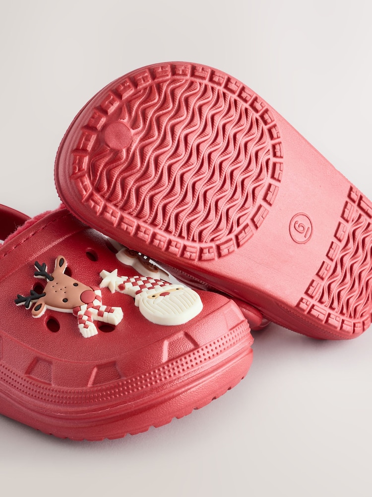 Buy Red Christmas Warm Lined Slipper Clogs from Next Malaysia