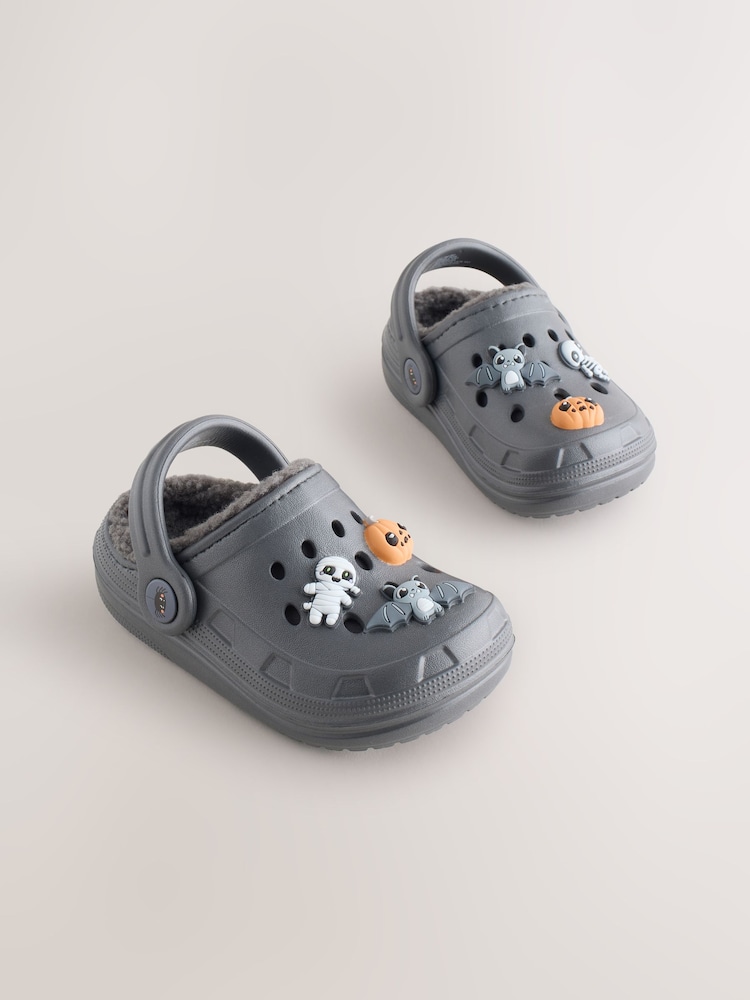 Grey Halloween Warm Lined Slipper Clogs - Image 1 of 4